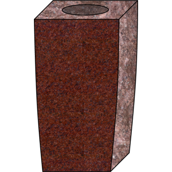 5x4x9 India Red Square Vase #1029