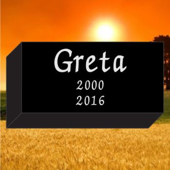 8x4x2 Black All Laser Etched Pet Marker #1084L