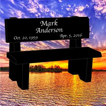 48x16x34 Black P5 Park Bench #1111