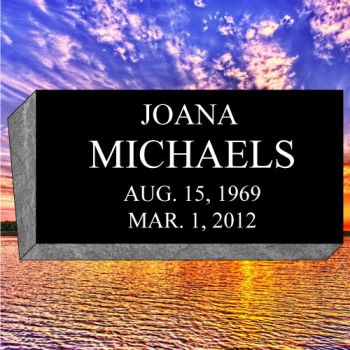 24x12x8 Gray & Black Top Cremation Bevel #1237