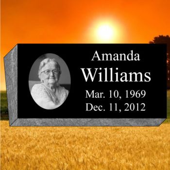 24x12x8 Gray & Black All Laser Etched Top Cremation Bevel #1237L