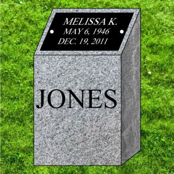 10x9x18 Gray Cremation Pillar #1261