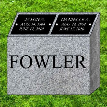 18x9x18 Gray Double Cremation Pillar #1262