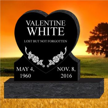 36x6x32 Black All Laser Etched Heart #1293L