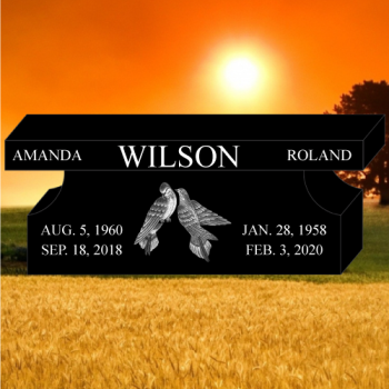 42x14x18 Black P5 All Laser Etched 2 Piece Style D 6" Hole Bench #1300L