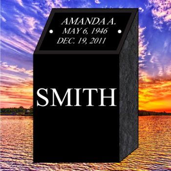 10x9x18 Black Cremation Pillar #1311