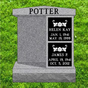 32x17x38 Gray w/ Black Doors Columbarium Niche #1435