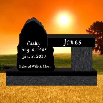 36x6x27 Black All Laser Etched Rock Bench #1464L