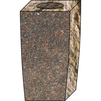 5x4x9 Deer Brown Square Vase #212