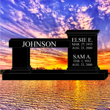 60x20x28 Black Cremation Bench #2488