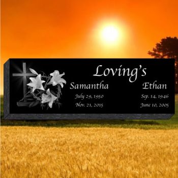 36x12x4 Black All Laser Etched Grassmarker #290L