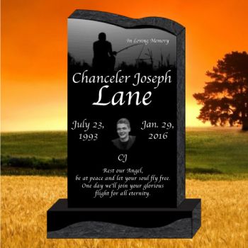 32x8x48 Black All Laser Etched Fish Top Elite Upright #301L