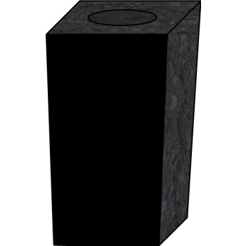 4x4x7 Black Square Vase #3432