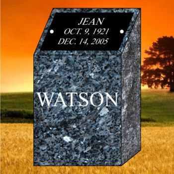 10x9x18 Blue Pearl Cremation Pillar #3511