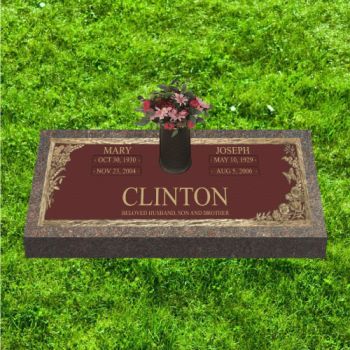 44x14 Companion Bronze on 48x17 Rushmore Grassmarker GB-160 with Vase #433C