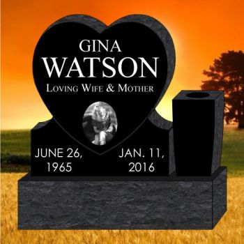 20x4x24 Black All Laser Etched Heart #462L-1