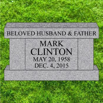 36x13x20 Gray Cremation Bench Straight Legs #538