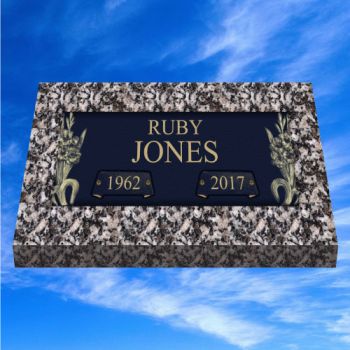 19x7 Bronze on 24x12 Moonlight Gray Grassmarker GB-22 #663