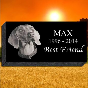 16x8x4 Black All Laser Etched Pet Grassmarker #679LP