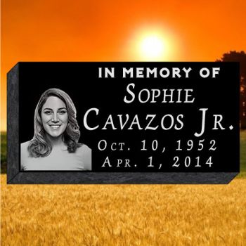 16x8x4 Black All Laser Etched Grassmarker #679L