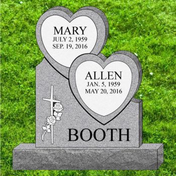 42x6x46 Gray Stacked Heart #742