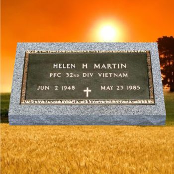 28x16 Millstone Gray Granite base for a 24x12 Bronze Military plaque mounting include with install #998