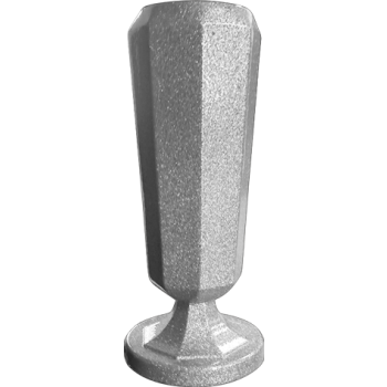 11.25x4.87 Classic 6" Silver Gray Inground Metal Vase #369