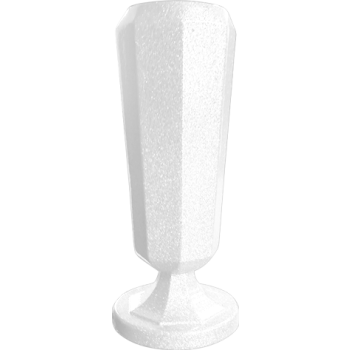 11.25x4.87 Classic 6" White Marble Inground Metal Vase