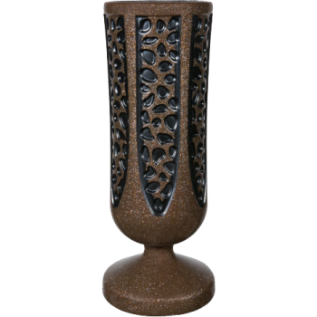 9.62x3.87 Crest 5" Mahogany Metal Vase #2358