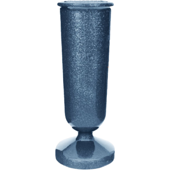 9.62x3.87 Gem 5" Sapphire Blue Inground Metal Vase