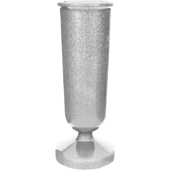 9.62x3.87 Gem 5" Silver Gray Inground Metal Vase #370