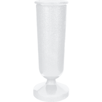 9.62x3.87 Gem 5" White Marble Inground Metal Vase